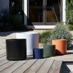 Ceramic Cylinder Planters With Saucer – Modern Indoor & Outdoor Pots In Multiple Sizes -Ed's plant shop ceramic cylinder planters with saucer modern indoor outdoor pots in multiple sizes 7296702