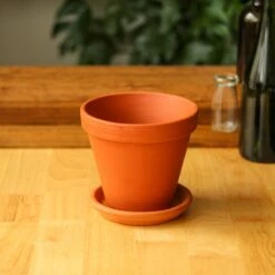 Classic Terracotta Planter Pot With Matching Water Saucer -Ed's plant shop classic terracotta planter pot with matching water saucer 228261