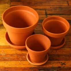Classic Terracotta Planter Pot With Matching Water Saucer -Ed's plant shop classic terracotta planter pot with matching water saucer 871762