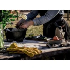 Barebones Classic Work & Gardening Glove: Mustard -Ed's plant shop classic work gardening glove mustard 905903