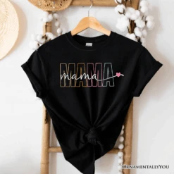 Colorblock Mama T-Shirt, Black Trendy Casual Women's Tee -Ed's plant shop colorblock mama t shirt black trendy casual womens tee 883980