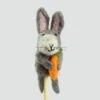 Finger Puppet - Gray Bunny With Carrot -Ed's plant shop finger puppet gray bunny with carrot 587498