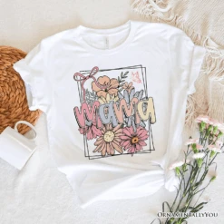 Floral Mama Coquette Bow Pastel T-Shirt, White And Natural Boho Tee With Spring Flower -Ed's plant shop floral mama coquette bow pastel t shirt white and natural boho tee with spring flower 374514