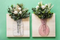 Floral String Art + Canvas Embroidery Kit -Ed's plant shop floral string art canvas embroidery kit 840012
