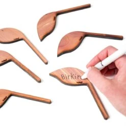 Folia – Wooden Leaf-Shaped Plant Tags (Set Of 12) -Ed's plant shop folia wooden leaf shaped plant tags set of 12 436395