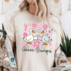 Funny Goose Bumps Floral T-Shirt, White, Natural And Black Sarcastic Goose Tee Gifts -Ed's plant shop funny goose bumps floral t shirt white natural and black sarcastic goose tee gifts 271175
