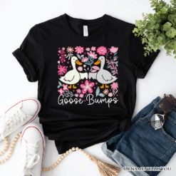 Funny Goose Bumps Floral T-Shirt, White, Natural And Black Sarcastic Goose Tee Gifts -Ed's plant shop funny goose bumps floral t shirt white natural and black sarcastic goose tee gifts 372936