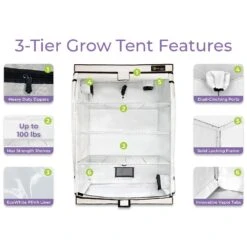 Greens & Veggies 3-Tier Walden White LED Grow Tent Kit -Ed's plant shop greens veggies 3 tier walden white led grow tent kit 951524