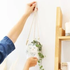 Hanging Ceramic Owl Planter Pot -Ed's plant shop hanging ceramic owl planter pot 7508833