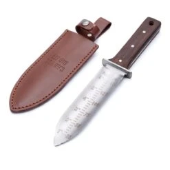 Hori Hori Garden Knife With Walnut Handle & Leather Sheath -Ed's plant shop hori hori garden knife with walnut handle leather sheath 855882