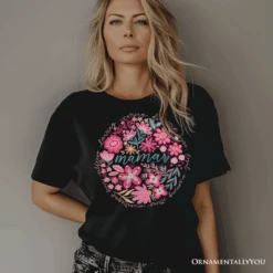 Inspiring Floral Mama T-Shirt, White, Black And Natural Boho Tee For Strong And Loving Mothers -Ed's plant shop inspiring floral mama t shirt white black and natural boho tee for strong and loving mothers 123804