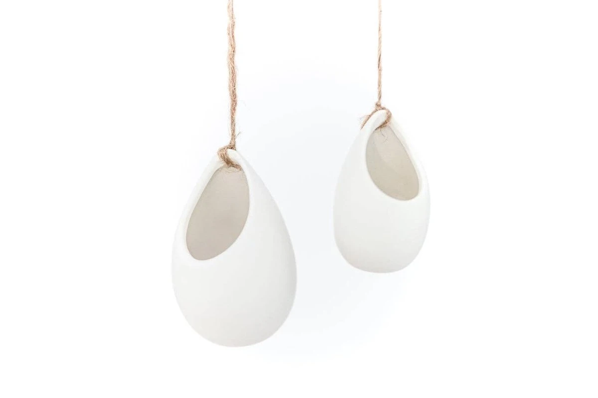 Large Ivory Ceramic Container – Hanging Or Tabletop Display Vase For Air Plants 3 Large Ivory Ceramic Container – Hanging Or Tabletop Display Vase For Air Plants