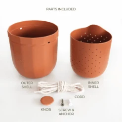 Leak-Free Hanging Planter In Terra Cotta – Modern 360° Drainage Indoor Pot -Ed's plant shop leak free hanging planter in terra cotta modern 3600 drainage indoor pot 655970