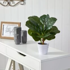 Lifelike 11-in Faux Fiddle Leaf Fig – Perfect Indoor Greenery -Ed's plant shop lifelike 11 faux fiddle leaf fig perfect indoor greenery 958285