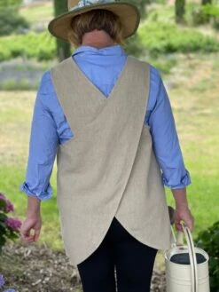 Linen Apron – French Style Crossback Apron For Home, Shop, And Garden -Ed's plant shop linen apron french style crossback apron for home shop and garden 371965