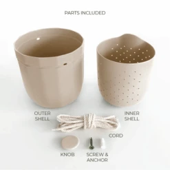 Loop Hanging Planter – Oat | Leak-Proof, 360°-Drainage & Minimalist -Ed's plant shop loop hanging planter oat leak proof 3600 drainage minimalist 299250