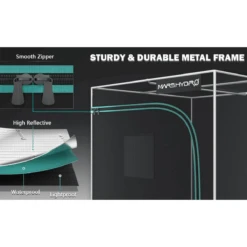 Mars Hydro 2' X 2' X 4' 8" Indoor Grow Tent – 1680D Oxford, Lightproof, Durable -Ed's plant shop mars hydro 2 x 2 x 4 8 indoor grow tent 1680d oxford lightproof durable 540990
