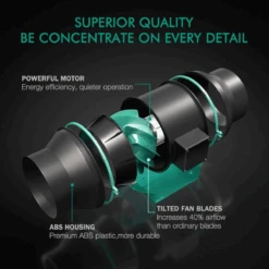 Mars Hydro 6" Inline Duct Fan & Carbon Filter Combo With Speed Controller -Ed's plant shop mars hydro 6 inline duct fan carbon filter combo with speed controller 128302