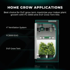 Mars Hydro FC3000-EVO 300W Smart Grow System Samsung LM301H LED Grow Light -Ed's plant shop mars hydro fc3000 evo 300w smart grow system samsung lm301h led grow light 704117