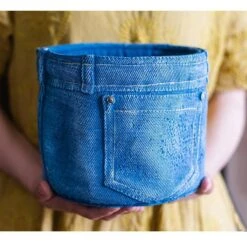 Pants For Plants – Blue Jeans Cement Planter With Drainage Hole -Ed's plant shop pants for plants blue jeans cement planter with drainage hole 250343