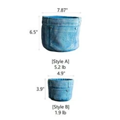 Pants For Plants – Blue Jeans Cement Planter With Drainage Hole -Ed's plant shop pants for plants blue jeans cement planter with drainage hole 574720