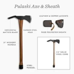 Barebones Pulaski Axe With Canvas Sheath -Ed's plant shop pulaski axe with canvas sheath 176948