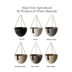 8" Upcycled Hanging Planters -Ed's plant shop signature stone hanging planter pot 8 inch round bottom 904020