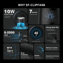 Spider Farmer 6" Clip-On Fan For Indoor Plants -Ed's plant shop spider farmer 6 clip on fan for indoor plants 404195