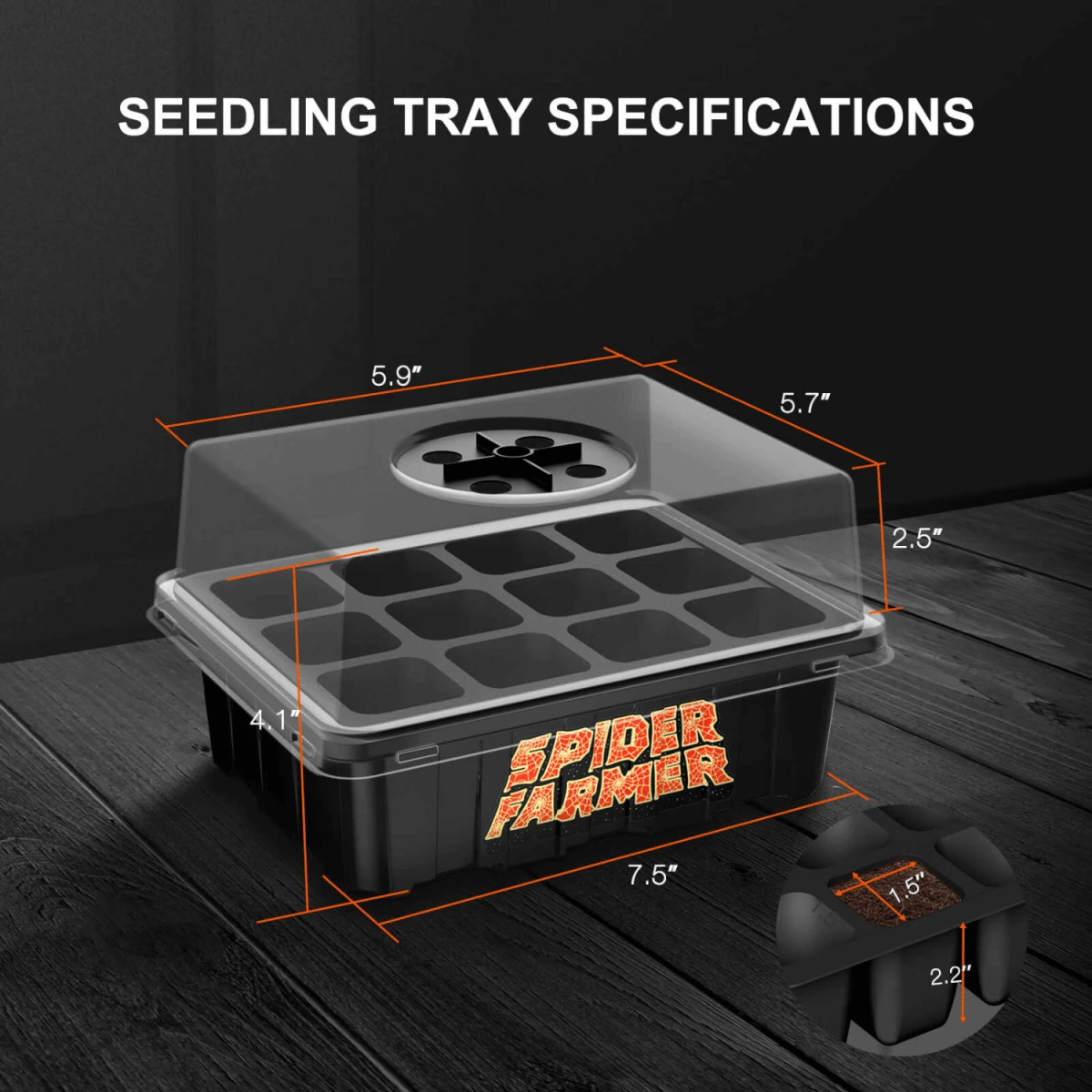 Spider Farmer Seed Starting Trays (4-Pack) | 12-Cell Trays With Domes For Optimal Germination 8 Spider Farmer Seed Starting Trays (4-Pack) | 12-Cell Trays With Domes For Optimal Germination - Image 6