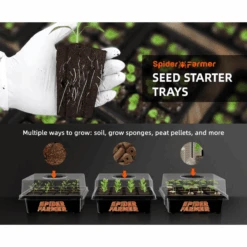 Spider Farmer Seed Starting Trays (4-Pack) | 12-Cell Trays With Domes For Optimal Germination 21 Spider Farmer Seed Starting Trays (4-Pack) | 12-Cell Trays With Domes For Optimal Germination -Ed's plant shop spider farmer seed starting trays 4 pack 12 cell trays with domes for optimal germination 895187
