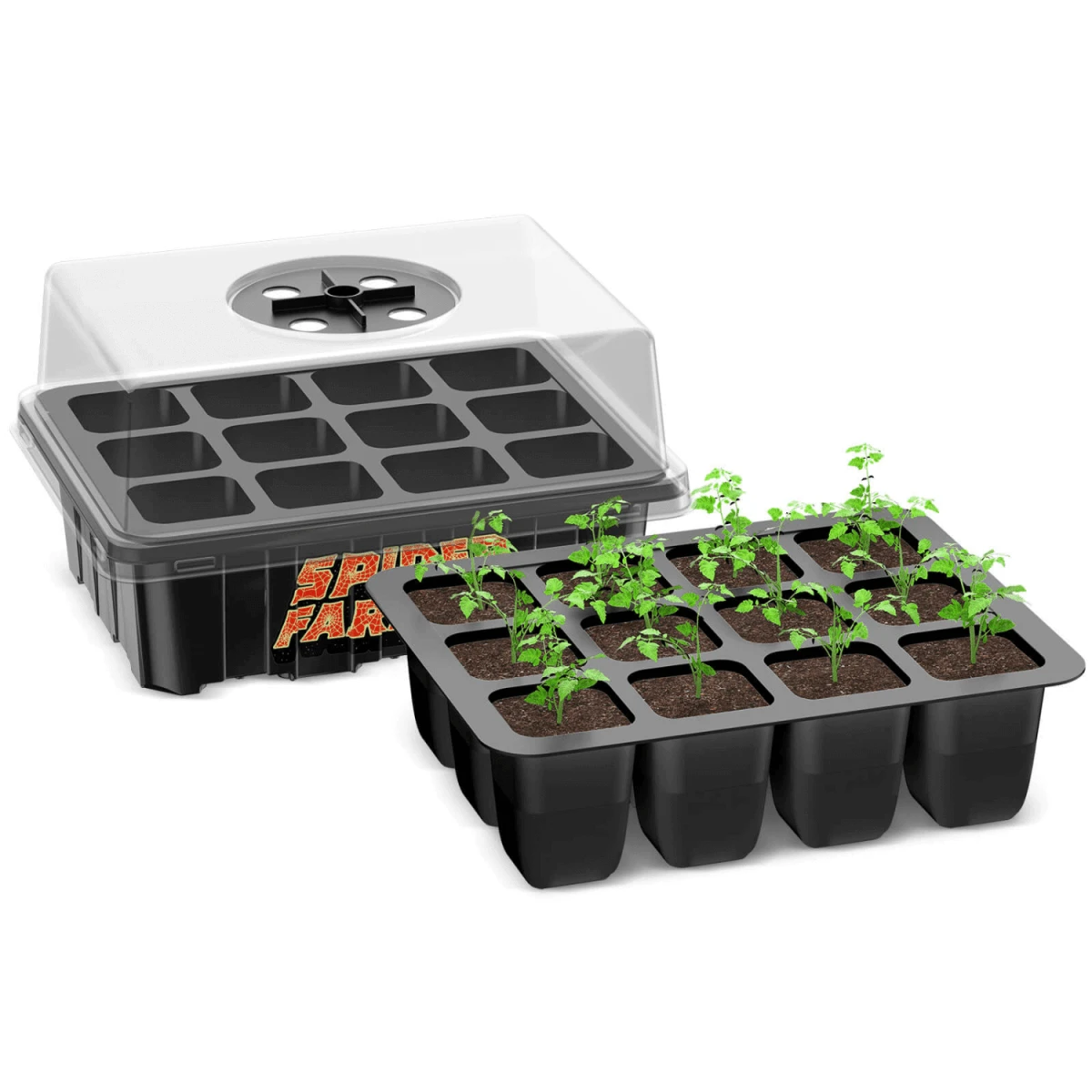 Spider Farmer Seed Starting Trays (4-Pack) | 12-Cell Trays With Domes For Optimal Germination 3 Spider Farmer Seed Starting Trays (4-Pack) | 12-Cell Trays With Domes For Optimal Germination