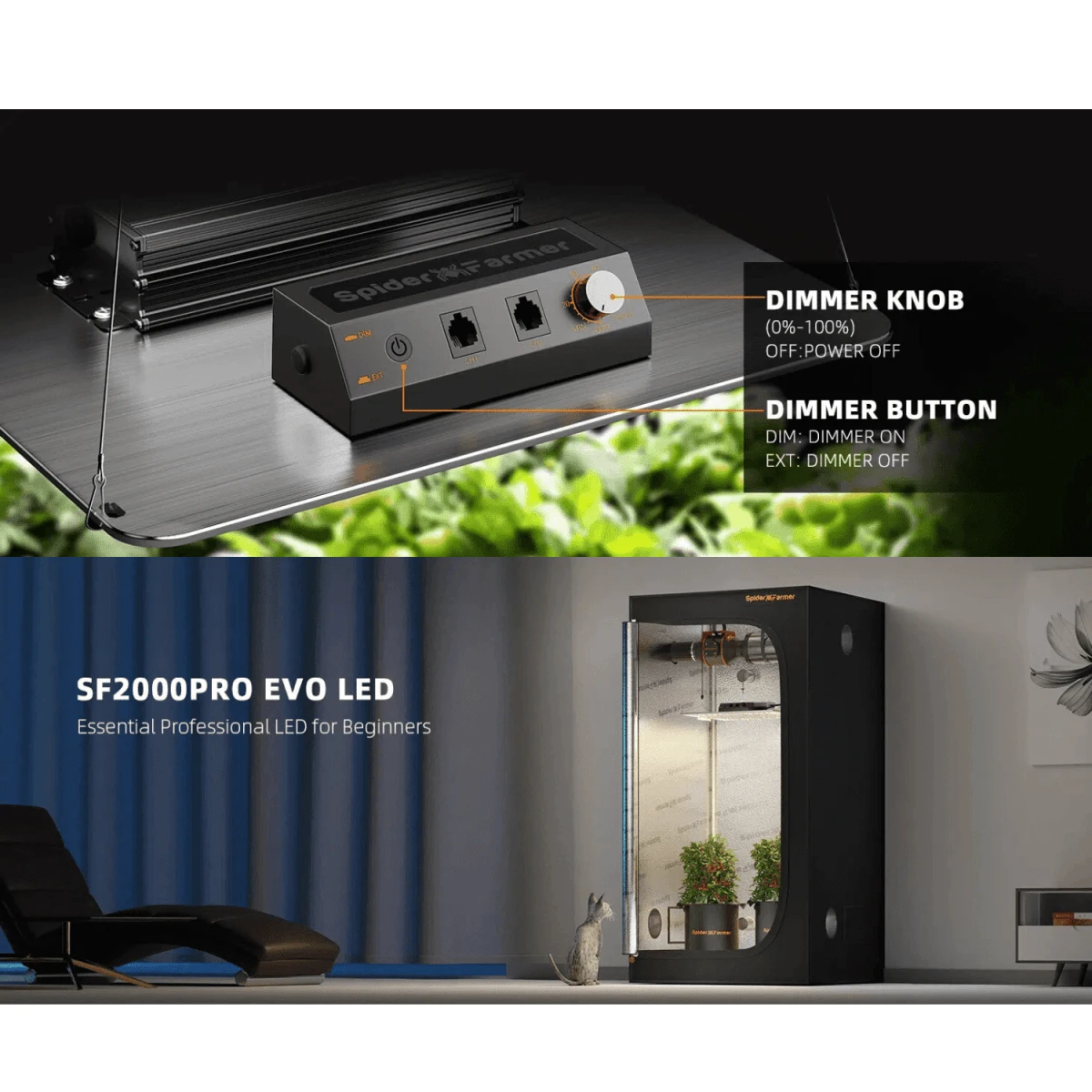 Spider Farmer SF2000Pro 200W Dimmable Full Spectrum LED Grow Light 12 Spider Farmer SF2000Pro 200W Dimmable Full Spectrum LED Grow Light - Image 10