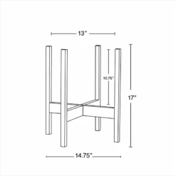 Square-Leg Mahogany Plant Stand — Adjustable Height, Indoor/Outdoor -Ed's plant shop square leg mahogany plant stand adjustable height indooroutdoor 1355397