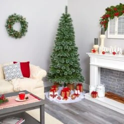 7-ft Wisconsin Slim Snow Tip Pine Tree – Elegance Made Simple -Ed's plant shop wisconsin slim snow tip pine tree 7 holiday elegance made simple 725944