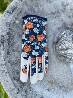 Women’s Floral “Olivia” Garden & Project Gloves – Reinforced Cotton Twill & Spandex -Ed's plant shop womens floral gardening and project gloves the olivia 676106